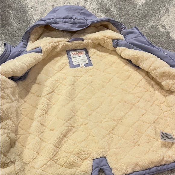 Cat & Jack Light Purple Hooded Jacket and Heart Rain Coat Bundle - Picture 6 of 13